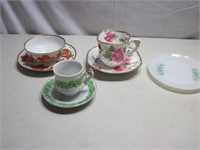 4 Cup & Saucer Sets - Royal Stafford, Fire King