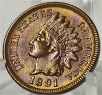 Exceptional 1891 U.S. Indian Head Cent BU