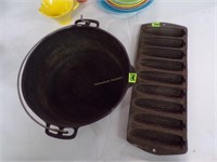 Wagner cast iron pot & cornstick pan (no name)