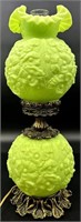 Beautiful Fenton Green Custard Poppy GWTW Lamp Uv