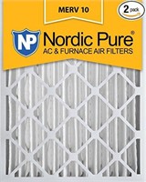 2-Pk Nordic Pure 16x25x4" Furnace Air Filter M10