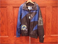 Leather St. Louis Rams bomber jacket, size XL