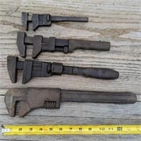 4 Antique Pipe Wrenches