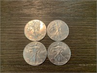(4) 2016 Silver Dollars
