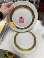 2PC A RAYNAUD LIMOGES GOLD PAINED PLATES