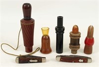 Two Duck Calls, Two Crow Calls, Keen Kutter Knife