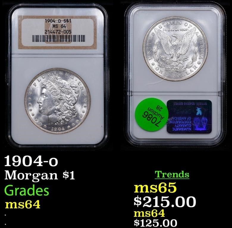 NGC 1904-o Morgan Dollar $1 Graded ms64 By NGC