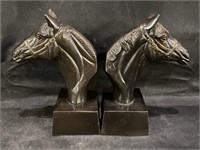 VTG Metal Horse Head Book Ends