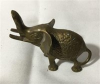 Vintage Solid Brass Elephant with raised