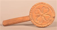 PA 19th Century Carved Pine Lollipop Butter Print.