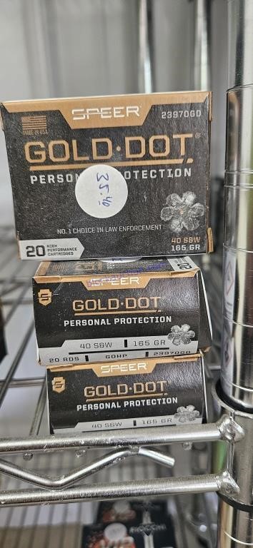 Gold dot 40 s&w 165 grain
Qty 3