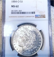 1884-O Morgan Silver Dollar NGC - MS62