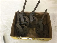 4 cast iron caster wheels
