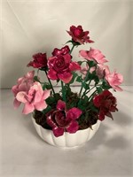Vtg BIRKS Porcelain Flowers in White Bowl