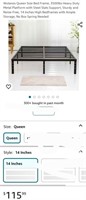 Wulanos Queen Size Bed Frame, 3500lbs Heavy Duty