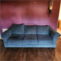 Nice Blue Plush Comfy Couch