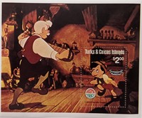 Turks & Caicos 1980 Pinocchio Souvenir Stamp Sheet