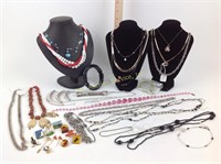 Assorted costume jewelry (bracelets, pins,