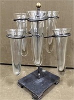Metal Stand w/ 6 Glass Budvases