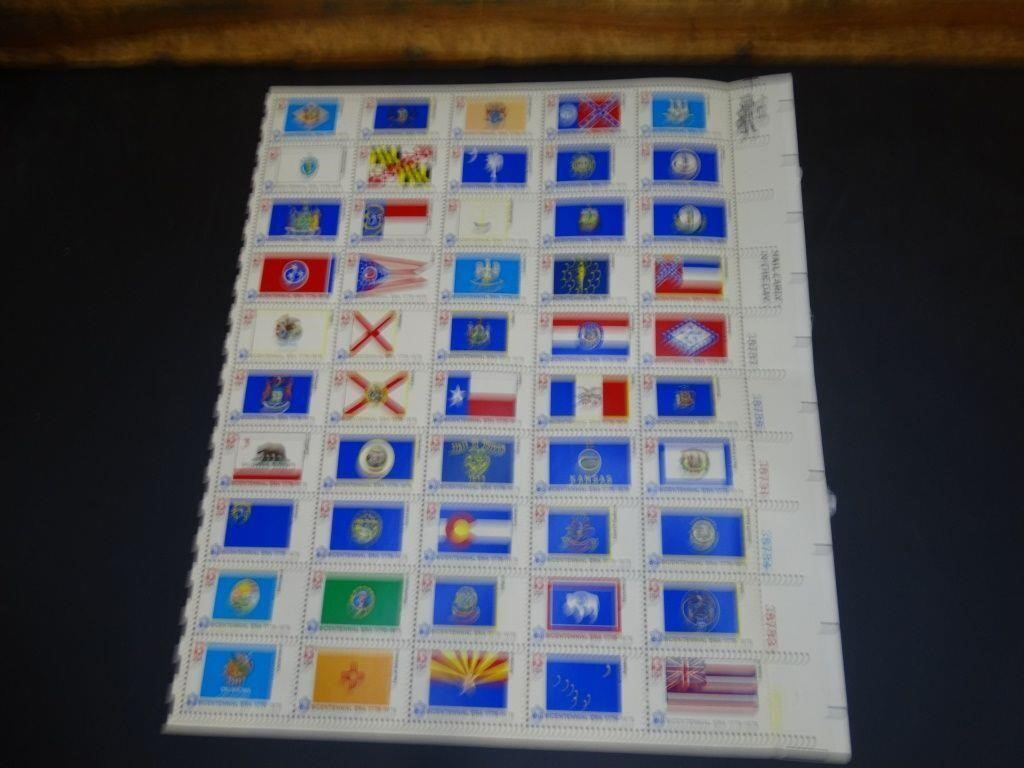 U.S. Postage Flags of 50 States Unused $6.50 FV