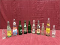 Soda Bottles, Vintage Glass, 11 Various Brands