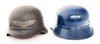 WWII GERMAN LUFTSCHUTZ M40 & M38 BEADED HELMETS