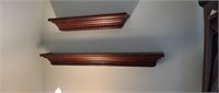 2 decorative wood wall shelves- 24in & 36 in