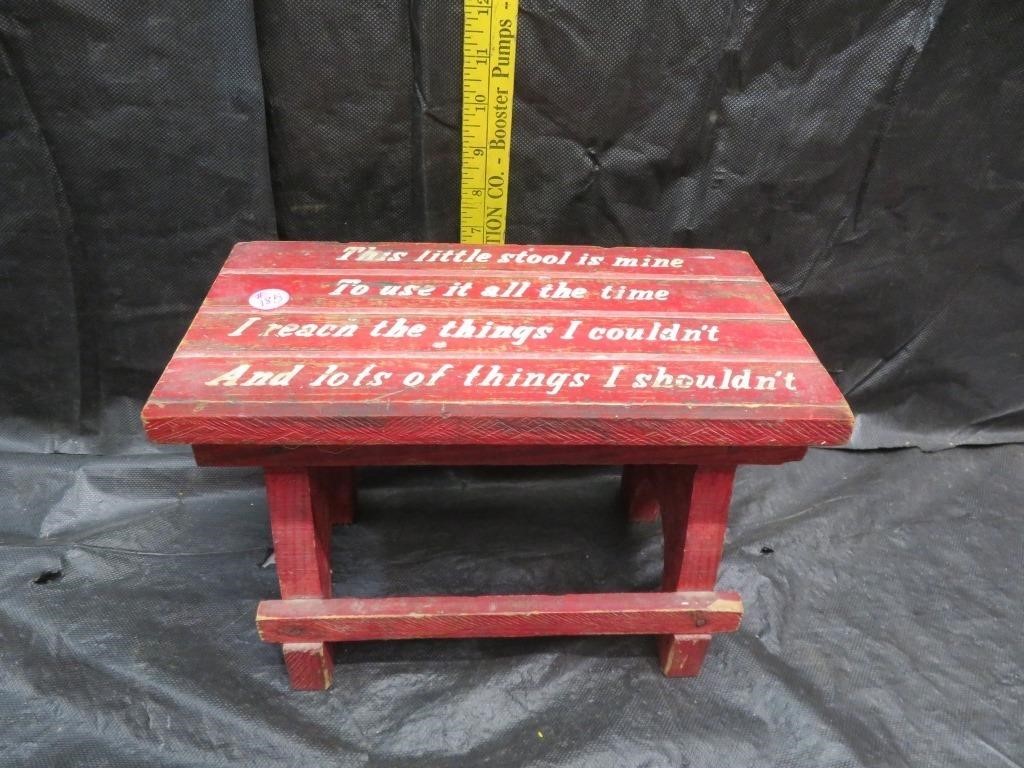 Vintage Child's Wood Stool 11&5/8" x 7&5/8"