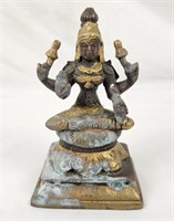 5" Hindu Goddess Lakshmi Bronze Statue