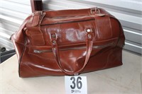 Brown Leather Carry On Suitcase (U230)