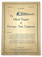 1951 Official Register, Passenger Train Equipment