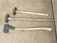 (2) SLEDGE HAMMERS AND AXE