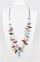 Vintage Pueblo Multi Stone ZUNI Fetish Necklace