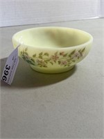 VINTAGE FENTON CUSTARD BOWL WITH HAND PAINTED