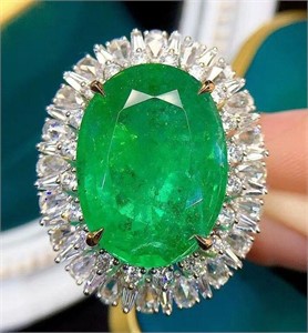 5.4ct natural emerald ring in 18K gold