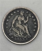 Silver 1853 Half Dime Seated Liberty