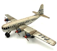Vintage Pan Am 1950's Toy Tin Friction Airplane.