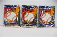 3 Packs of Nolan Ryan Cards