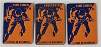 3 1954 Illini vs Wisconsin Homecoming Buttons