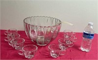 Punch Bowl w cups , cup holder and ladle