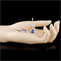 14K Gold Earrings: 7.42ctw Tanzanite & 1.50ctw Dia