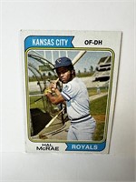 1974 Topps Hal Mcrae Card