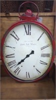 OVAL RED WALL CLOCK