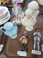PORCELAIN BUSTS, VIRGINIA SOLDIERS, BOY W/CHICKEN