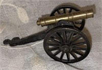 Vtg Miniature Brass & Cast Iron Civil War Cannon