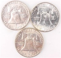 Coin 3 Franklin 1955 "Bugs Bunny"  Half Dollars