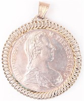 Coin Maria 1780 Theresa Silver Crown in Bezel
