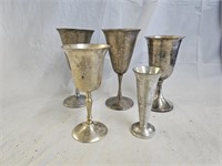 Vintage Silver Plate and Pewter Stemware