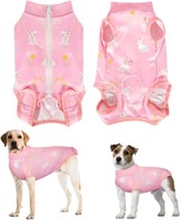 (N) Lukovee Dog Surgery Recovery Suit, Dog Cone E-