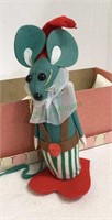 Adorable vintage Christmas mouse with felt